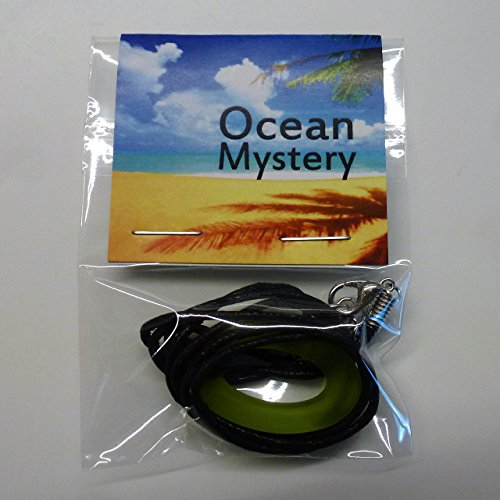 Ocean mystery surf beach sea glass yoga meditation karma oval small beautiful pendant aqua green handmade necklace, unisex surfing jewelry on a waxed cotton 26 inch cord