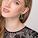 EVER FAITH Silver-Tone Teardrop Dangle Earrings Emerald Color Austrian Crystal - 1.7 Inch Long