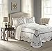 MODERN HEIRLOOM Heather Embroidered Bedspread - Lightweight Breathable All Seasons Bedding, Queen, 102x118, Blue/White