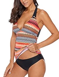 Bañador con cuello en V para dama, diseño floral