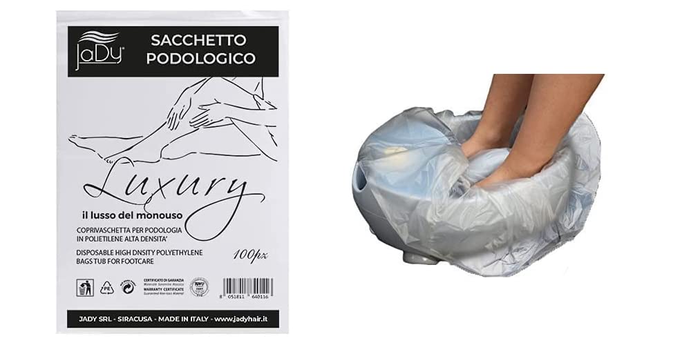JaDy Luxury Disposable Podiatry Tray Bag, 100PCS, High Density Polyethylene, Transparent, Made in Italy
