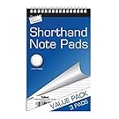 3 x Shorthand Notepads Notebook Pad Ruled Top Wiro Spiral Bound Value Letters