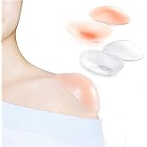 LUNNTE Silicone Shoulder Pads for Womens Clothing, Anti-Slip Shoulder Push-Up Pads Invisible Breathable Enhancer Reusable (2 Pairs (Transparent & Skin)
