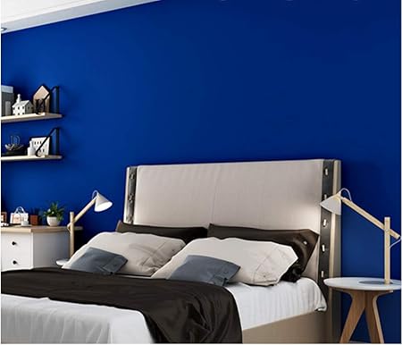 Papier Peint Solide Couleur Bleu Fonce Moderne Minimaliste Papier Peint Decor Mural Pour Hotel Bureau Salon Cuisine Chambre Amazon Fr Bricolage