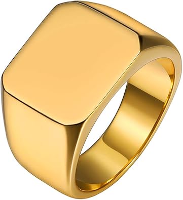 Custom4u Edelstah Glanzendl Herren Ring Klassische Quadrat Band Punk Schlicht Fur Manner Personalisiert Ringe Fur Herren Band Ring Punk Style Mit Name Gravur Ring In Gold Silber Schwarz Size 7 13 Amazon De Schmuck