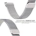 Fitbit Blaze Band Large (6.1-9.3 in), PUGO TOP Milanese Loop Stainless Steel Band with Metal Frame for Fitbit Blaze Smart Fitness Watch and Fitbit Blaze Special Edition, Silver