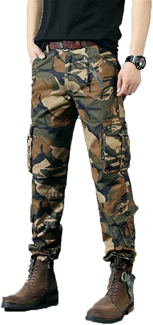 Army Combat Pants Army Male Camo Jogger Cotton Trousers MultiPocket