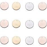 PH PandaHall 304 Stainless Steel Stamping Tag, 60 Pcs 3 Colors 15mm/0.6" Round Stamping Blank Pendants Charms for Bracelet Necklace Pendant Jewelry DIY Craft Making