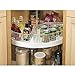 mDesign Lazy Susan Wire Storage Basket with Handle for Kitchen Cabinets, Pantry - 1/4, Satin