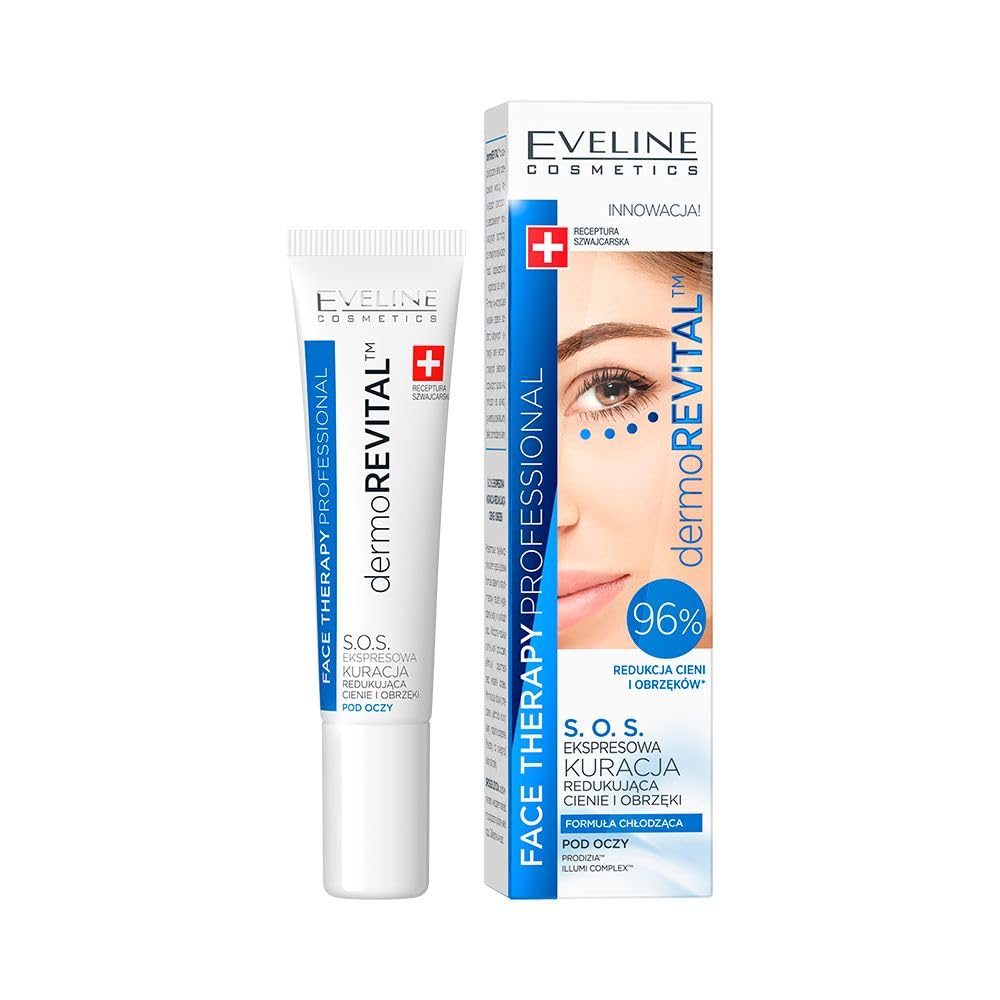 Eveline Cosmetics Face Therapy SOS Express Eye Treatment - Reduces Dark Circles & Puffiness, Anti-Aging, Hydrating Gel with Caffeine, Hyaluronic Acid, Matrixyl 3000 | DermoREVITAL™