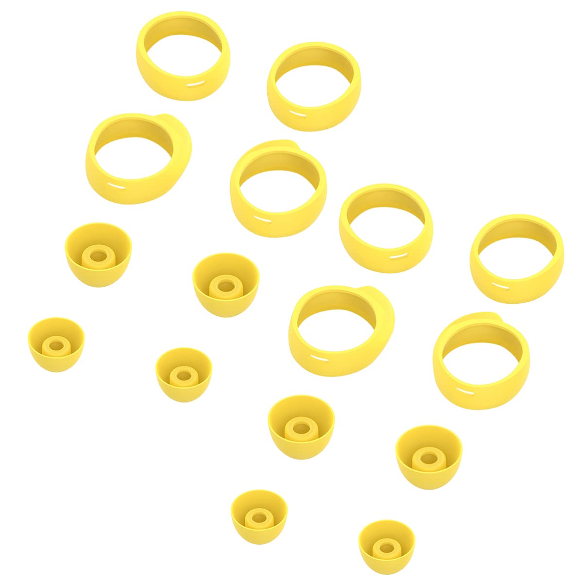 Hemobllo 16 Pcs Replacement Ear Tips Compatible for Samsung Buds/Buds+ - Soft Silicone Earbuds Eartips Earhooks Kit Earpads Earphones Tips Cover (Yellow)
