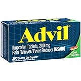 Advil (200 Count) Pain Reliever / Fever Reducer Coated Gel Caplet, 200mg Ibuprofen, Temporary Pain Relief