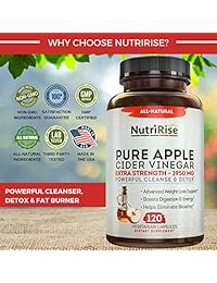 Apple Cider Vinegar Capsules for Weight Loss & Cleanse - 100% Pure Extra Strength 1950mg - 120...