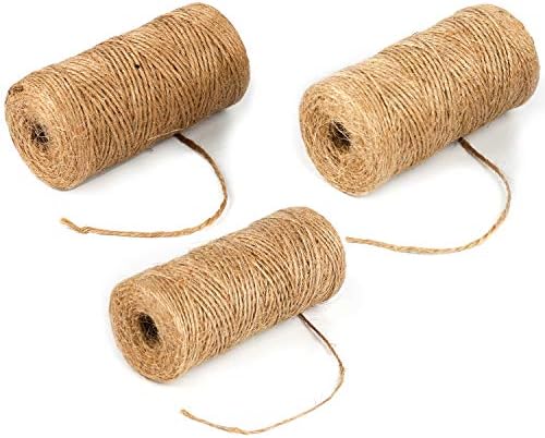 Gydandir 984 Feet / 300 Meter Natural Jute Twine Biodegradable Thick Jute String Rope for Floristry, Garden, Gifts, Bundling, Decoration and DIY Crafts (Brown)