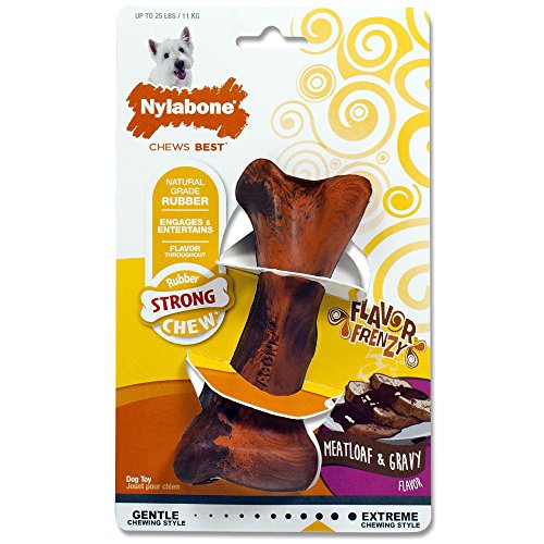 Nylabone Flavor Frenzy Rubber Dog Chew Toy, Meatloaf and Gra