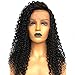Giannay Hair Deep Curly Synthetic Lace Front Wigs Part Handmade Glueless Long Wig High Temperature Heat Resistant Fiber Wigs with Baby Hair Black Color for Women 22 Inch (includes pair of eyelashes)