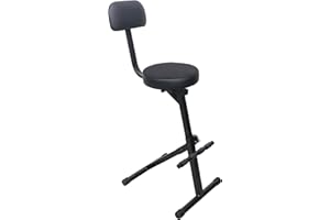 PROX LIVE PERFORMANCE GEAR Prox X-GIGCHAIRMK2 Portable Folding AV Operator DJ Keyboard Drum Height Adjustable Throne Chair with 13 in. Velvet Padded Cushion