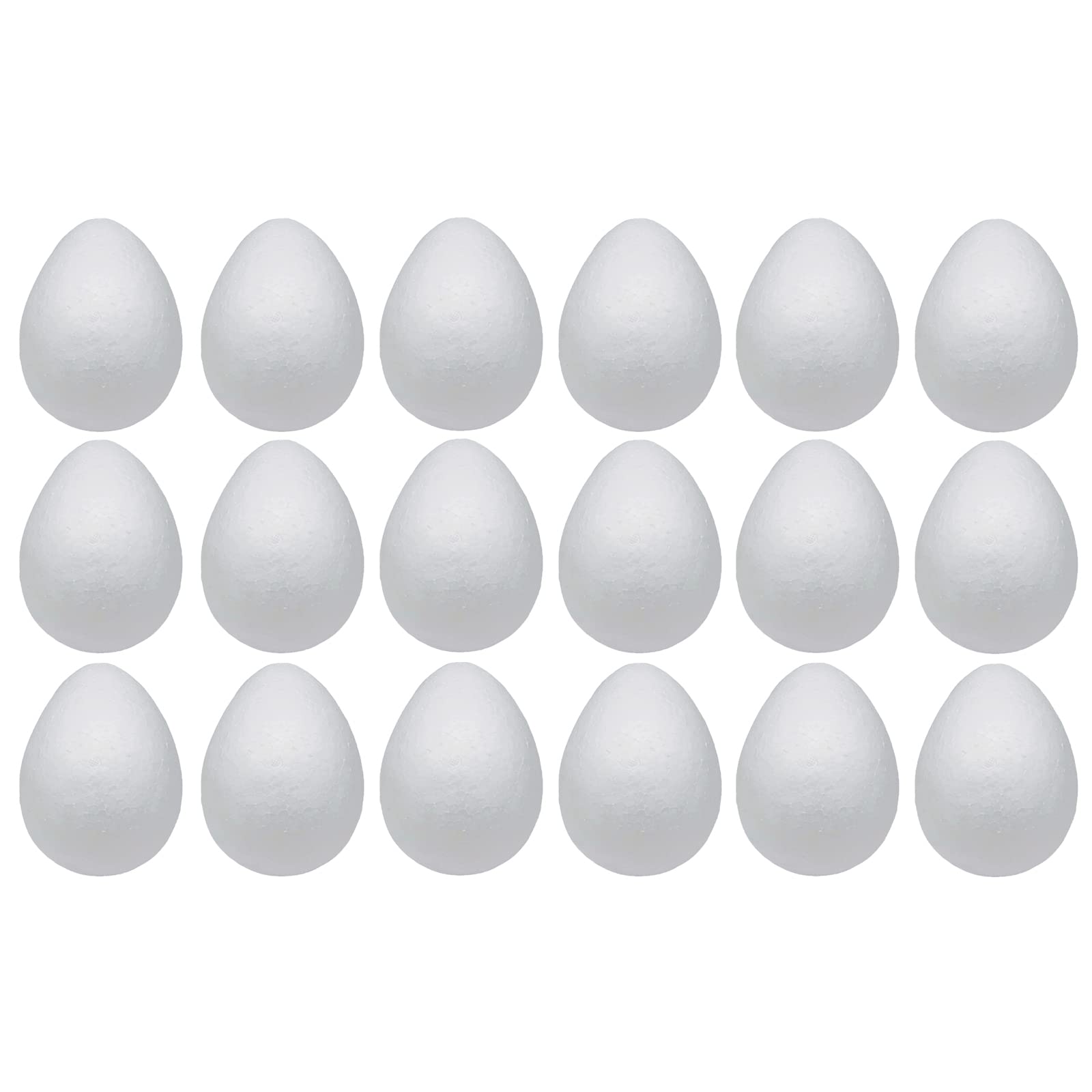 Photo 1 of Crafjie Foam Eggs 18pcs 4 Inch (10cm) White Craft Polystyrene Eggs Smooth for Spring Easter Halloween Christmas Holiday Crafts Making Handmade DIY Painting School Projects