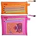 8 Pcs Zipper Mesh File Bags Folder Document Pockets with Bill B5 A5 A6 Size, AFUNTA 4 Color 4 Size Nylon Pencil Case Cosmetic Storage Office Pouch Holder- Orange, Yellow, Green, Rose Red