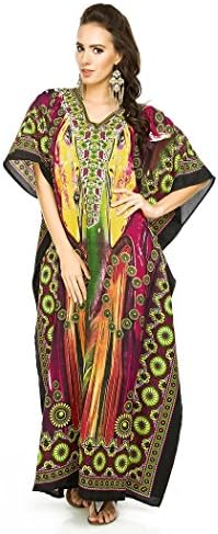 New Ladies Oversized Maxi Kimono Kaftan Tunic Kaftan Dress Free Size