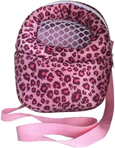 Leeotia Small Pet Carrier Bag Animal Outgoing Bag with Shoulder Strap Portable Travel Handbag Backpack for Hedgehog Hamster Mouse Rat Sugar Glider Squirrel Chinchilla (Medium, Pink)