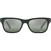 Ray-Ban mens Rb2283f Mr. Burbank Low Bridge Fit Rectangular Sunglasses