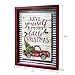 OUCHAN Christmas Galvanized Corrugated Distressed Frame Red Truck Wall Art Sign Plaque(Have Yourself A Merry Little Christmas)