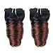 Emmet 8Inch Brazilian Loose Wave Spring Curly Hair Weaves for Bob Wave 2pcs/Lot 50g/pc 100% Human Hair Bob Wave Weft, with Hair Care Ebook (1B/33)