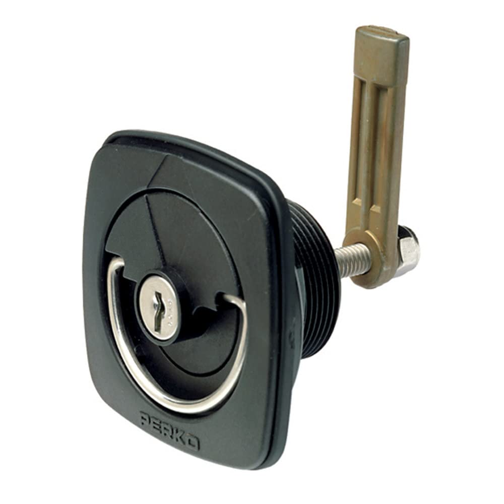 Perko 1081DP3BLK Flush Lock & Latch - Straight Cam Bar, Flexible Plastic Strike