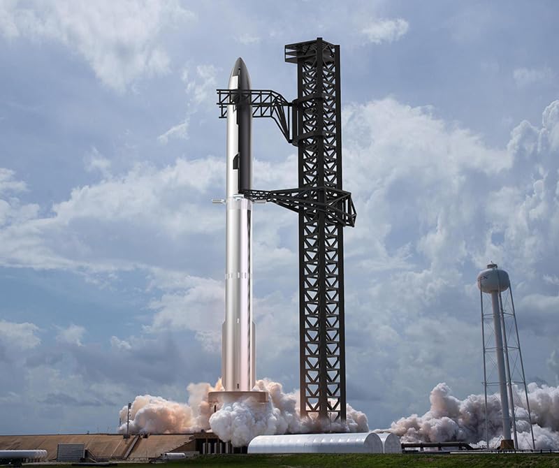 BiKiBao SpaceX Starship Rocket Model Set NASA Model - Spacecraft Heavy Falcon 9 Booster Launcher Static Model - Desktop Ornament Collectible Gift for Space Lover (Starship Model Set（Replica）)