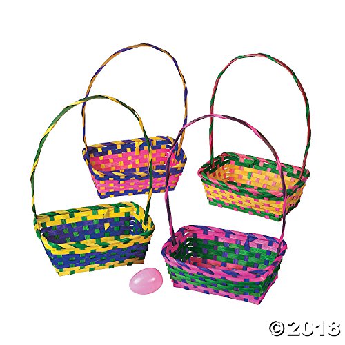 Multicolor Rectangular Easter Baskets 1 Dozen