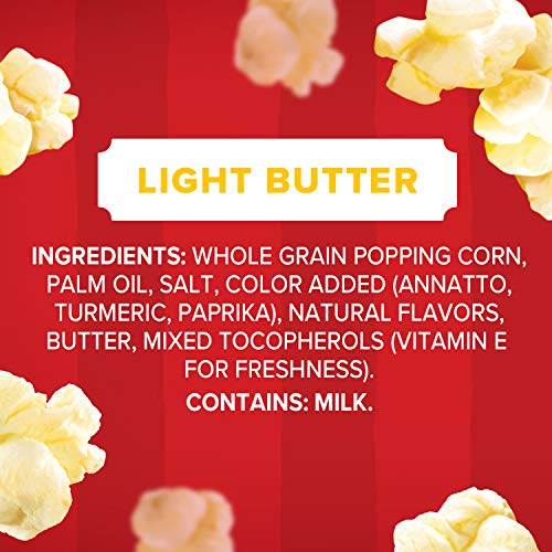 Orville Redenbacher's Light Butter Microwave Popcorn, 2.85 Ounce Classic Bag, 12-Count, Pack of 6