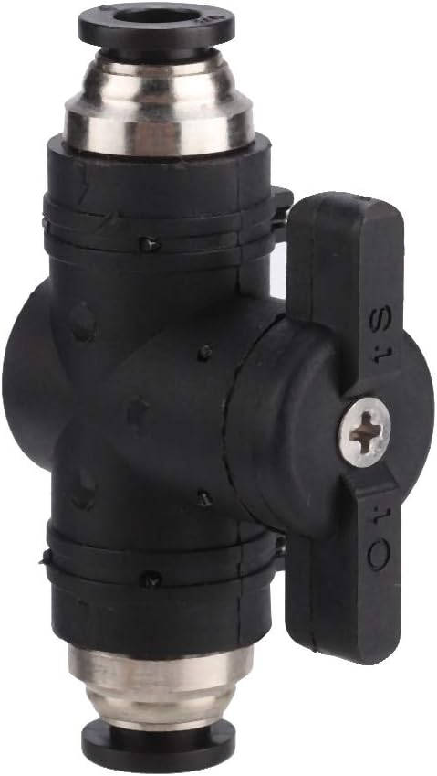 Pssopp Aquarium CO2 Valve 2 Way Air Regulator for Aquariums Manual On/Off Switch Valve for 6 mm Pipes, Default