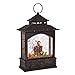 RAZ Imports 11 Inch Lighted Water Lantern Black Halloween Snow Globe with Continuous Swirling Glitter (Haunted House)