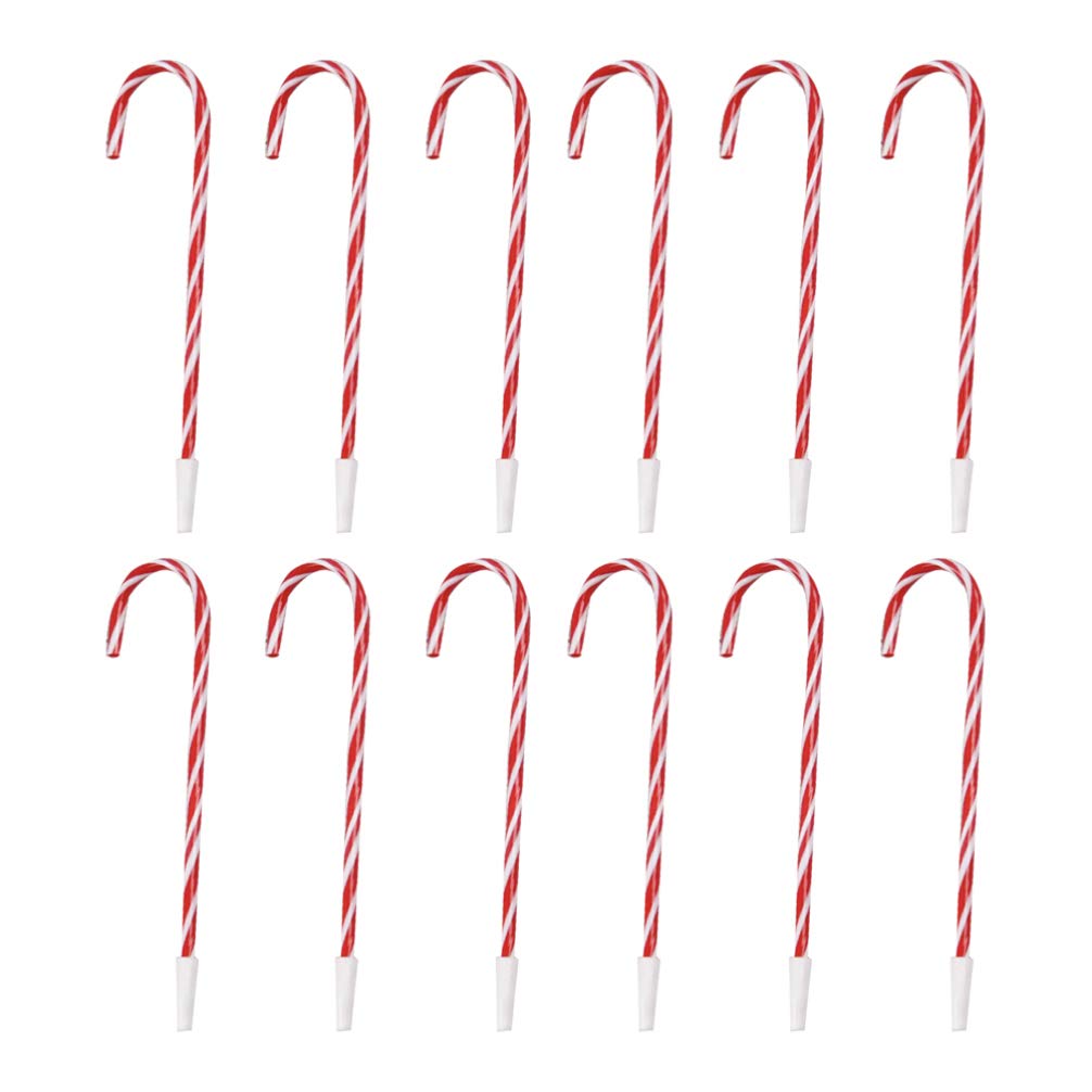 NUOBESTY 12pcs Chrsitmas Ballpoint Pen Candy Cane Shape Cute Gel Ink Pens for Student Kids Office Xmas Holiday Party Favors Red
