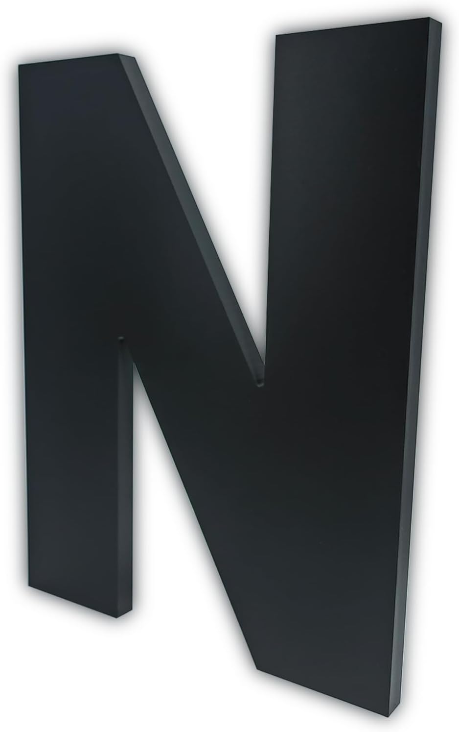 Address Signs - 8 Inch Large House Numbers, Black Modern Home Address Signage for Outside, Wide Style & Never Rust, Letter N