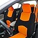 FH Group FH-FB050102 Pair Set Flat Cloth Car Seat Covers, Orange/Black- Universal Fit for Trucks, SUVs, and Vans