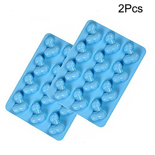 2 Pack Small Cute Shape Cake Silicone Mold for Bachelorette Party Hilarious Funny DIY Chocolate jelly Candy Cookie Fondant Ice Cube Mould Baking Tool Set