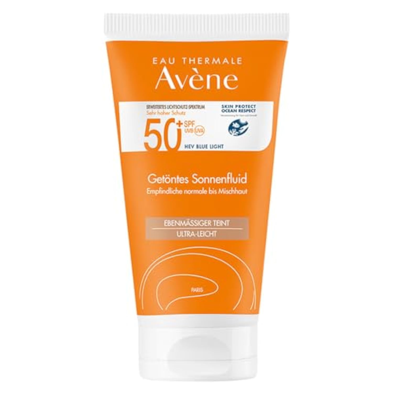AVENE Sun Care - SPF 50+ Tinted Sunscreen Fluid - Very High Protection Against UVB/UVA - Unifying & Nourishing - With Patented TriAsorB™ - Dry Touch - Water Resistant - Sensitive Skin - 50 ml