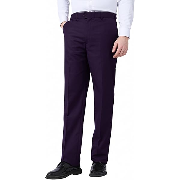 mens purple dress slacks Mens Slim Fit Light Purple Dress Pants Modern Formal Trousers for Business, Weddings and Parties Purple / Dress Size Pants: 40