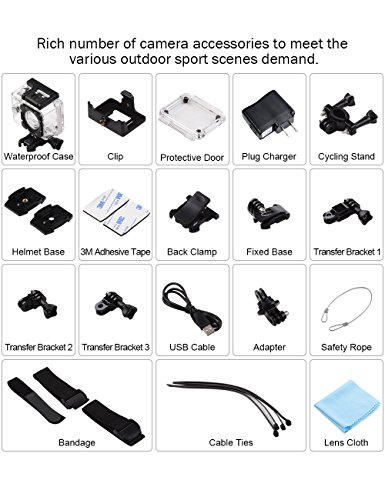 Beownwear-4K-Action-Camera-WIFI-170-Degree-Wide-Angle-Lens-Full-HD-1080P-Waterproof-Camcorder-2-inch-Screen-Sport-Cam-with-2-PCS-1050mAh-Batteries-and-18-Accessories-KitsBlack
