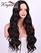 K'ryssma Black Wig for Women, Natural Looking Body Wave Synthetic Wigs Long Middle Part Machine Made Wig 24 inches