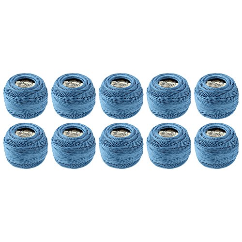 Dmc pearl cotton balls, size 8, medium baby blue