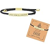 God is in Control Bracelet for Men Women Stainless Steel Adjustable Christian Bracelet Handmade Letter Braided Bracelet Inspirational Unique Gifts Jewelry