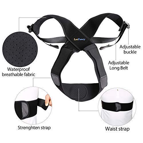 Back Straightener Posture Corrector for Women and Men, Upper Back Brace for Clavicle SupportShoulder Neck Pain Relief, Under Clothes, Large (46\