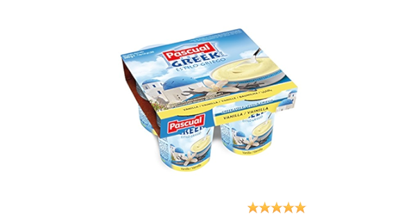 Pascual Yogur Griego Sabor Vainilla - Paquete de 4 x 125 gr ...