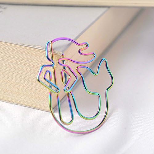 Mindruer 5 Pcs Mermaid Shape Paper Clip Colorful Metal Bookmarks Clip for Women Girls Gifts