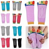 SDBING 4 Pair Yoga Socks Five Toes Cotton Socks Exercise Sports Pilates Massage Sock