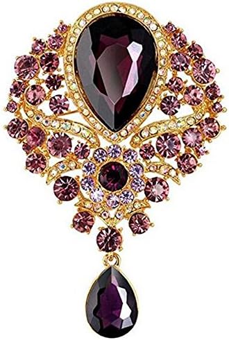 Bai You Mei Womens Classic Style Clear Glass Flower Brooch Pin Crystal Rhinestone Jewelry 11 Syles