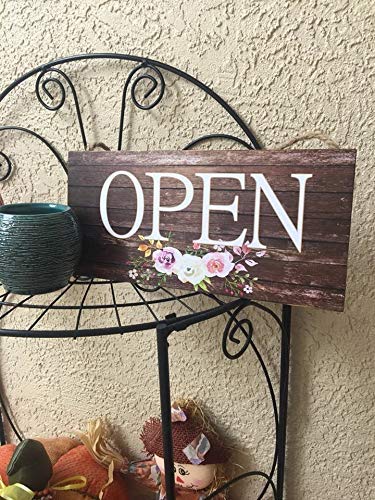 Reversible Open Closed Business Sign, Pretty Boutique Open Closed Sign, Boutique Signage, Rustic, Wooden Door Sign